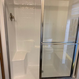 60" Fiberglass Shower with Sliding Door