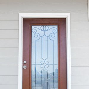Full Glass Woodgrain Door